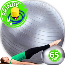 Bola de Pilates Ioga Fisioterapia Suiça Ginástica 65cm 200kg com Bomba de Ar - Azul - Visão 1