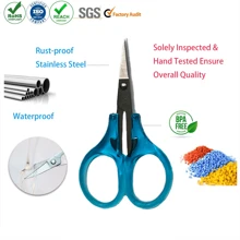 1 pièce paire de Petites ciseaux d'artisanat, petits ciseaux de voyage avec couvercle, ciseaux tranchants polyvalents, ensemble de ciseaux de couture mini à pointe droite, coupe de papier de précision en détail, violet/bleu