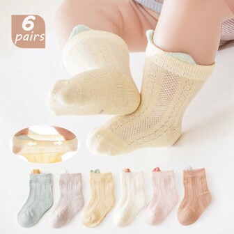 5對/組春夏季可愛透氣網眼襪，幼兒專用（男女皆宜）