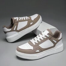 Męskie sznurowane, codzienne sportowe tenisówki, modne białe buty