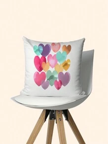 1 Stück/4 Stücke Super weicher dekorativer Kissenbezug mit Cartoon Wetter Herz Regenbogen Sonnen Muster, geeignet für Auto, Bekleidungsgeschäft, Heimdekoration, Schlafzimmerkissenbezug, Wohnzimmer Sofakissenbezug (Kissenkern nicht inbegriffen)