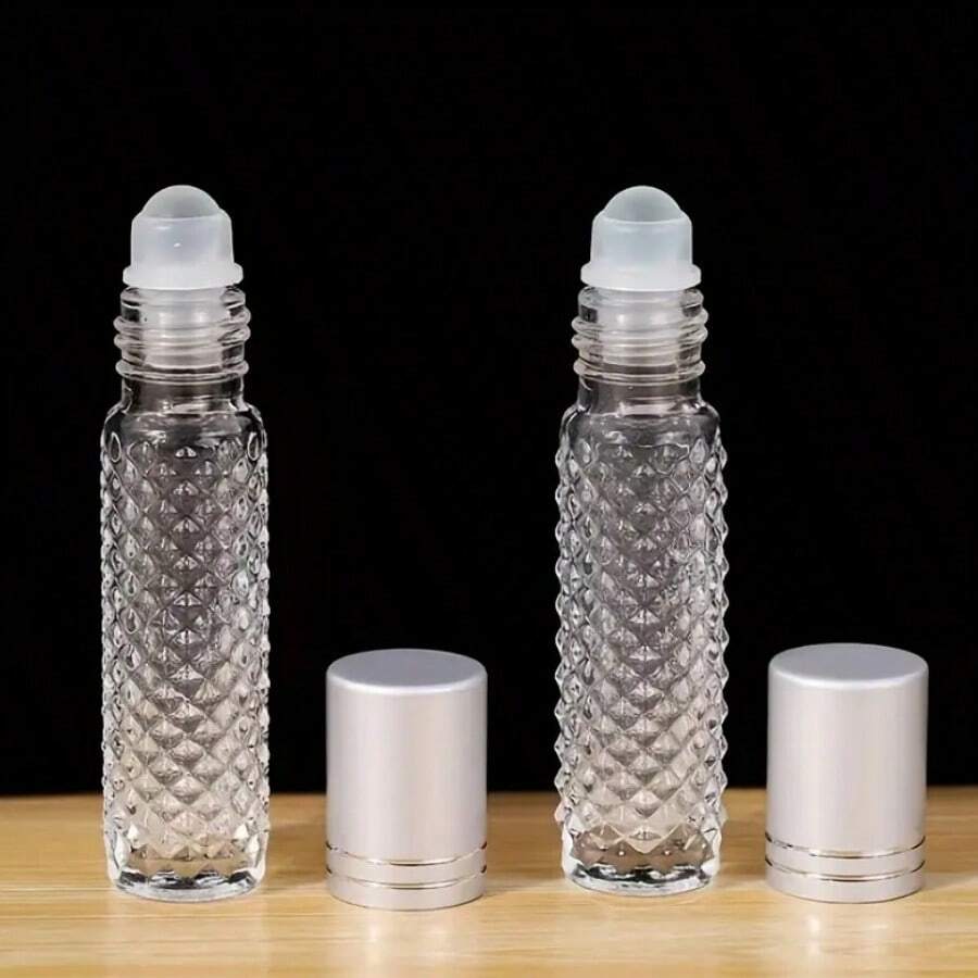 1/2/4 件可重复使用防滑精油瓶，带可再填充滚珠，适用于容器填充 10 毫升