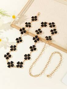 Women's Fashionable Versatile Clover Waist Chain - Gold - View 5