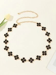 Women's Fashionable Versatile Clover Waist Chain - Gold - View 2
