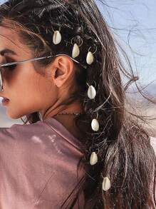 10 piezas Accesorios dorados para el cabello de mujer, anillos y hebillas para el cabello, tocado dorado - Dorado - Ver 1