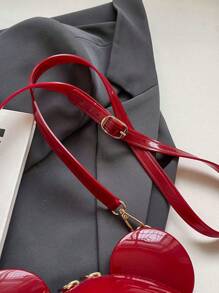 Spring/Summer Popular Jelly Ear Decor Cartoon Cute Mini Crossbody Bag, Valentine's Day Gift, For Phone & Coins - Burgundy - View 7