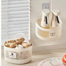 1 pièce Panier de rangement pour oignons, gingembre et ail de cuisine, petit panier suspendu pour étagère de rangement, panier de blanchisserie de salle de bain polyvalent, panier de rangement mural pour chambre à coucher - Multicolore - Voir 6