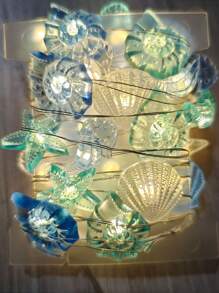 1 pièce Série océanique lumière de décoration en fil de cuivre LED en forme de coquillage, étoile de mer, hippocampe, conque