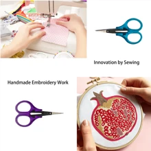 1 pièce paire de Petites ciseaux d'artisanat, petits ciseaux de voyage avec couvercle, ciseaux tranchants polyvalents, ensemble de ciseaux de couture mini à pointe droite, coupe de papier de précision en détail, violet/bleu