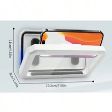 Waterproof Phone Case For Shower, Slouchy Phone Holder With Suction Cup For Bathroom, Wall-Mountable For Watching Tv, Using Toilet Or Taking Shower - White - View 12