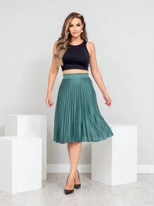 Women Skirts - Dark Green - View 1