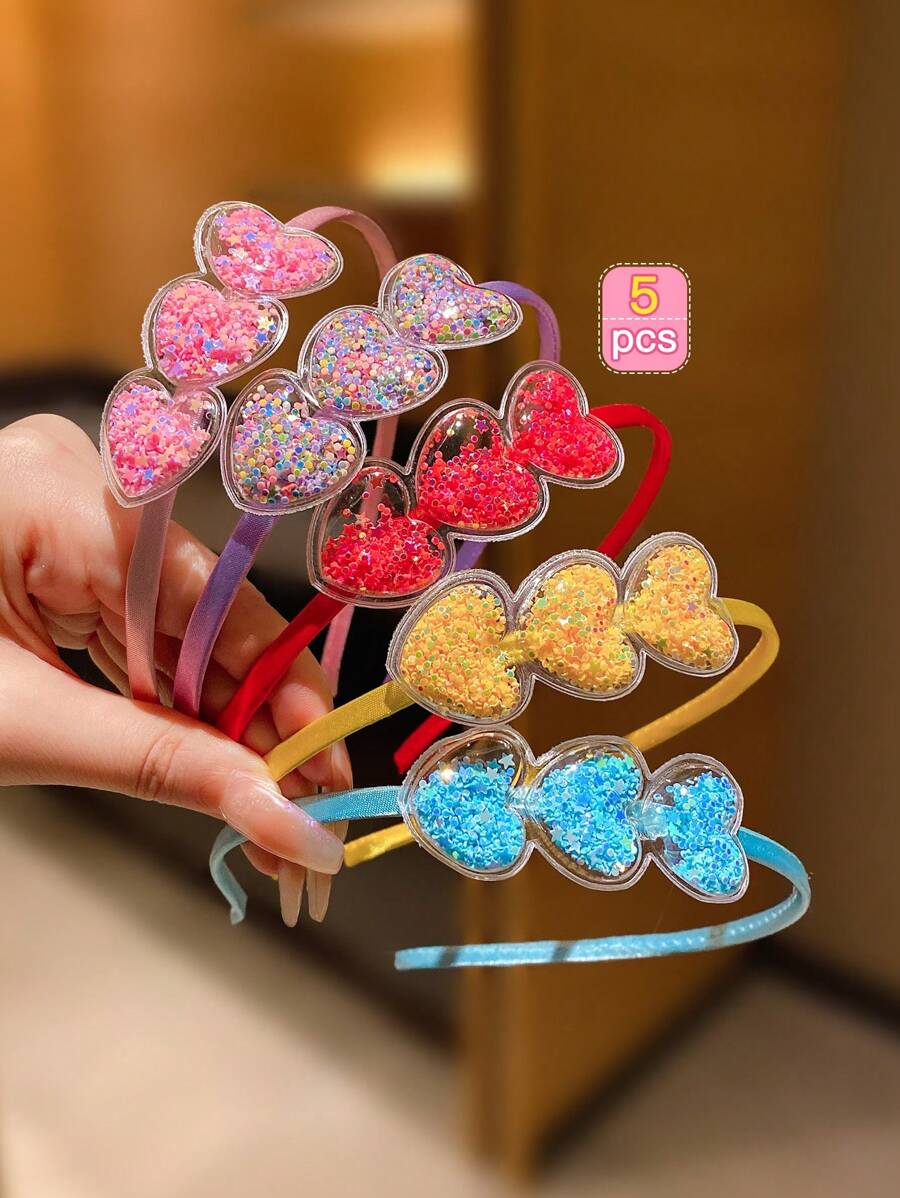 5 bucăți agrafe de păr colorate în formă de inimă, accesorii de păr care nu dăunează pentru aranjarea părului