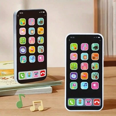 1pc Kids Realistic Smart Phone Toy With Music, Educational, Christmas/Halloween Gift