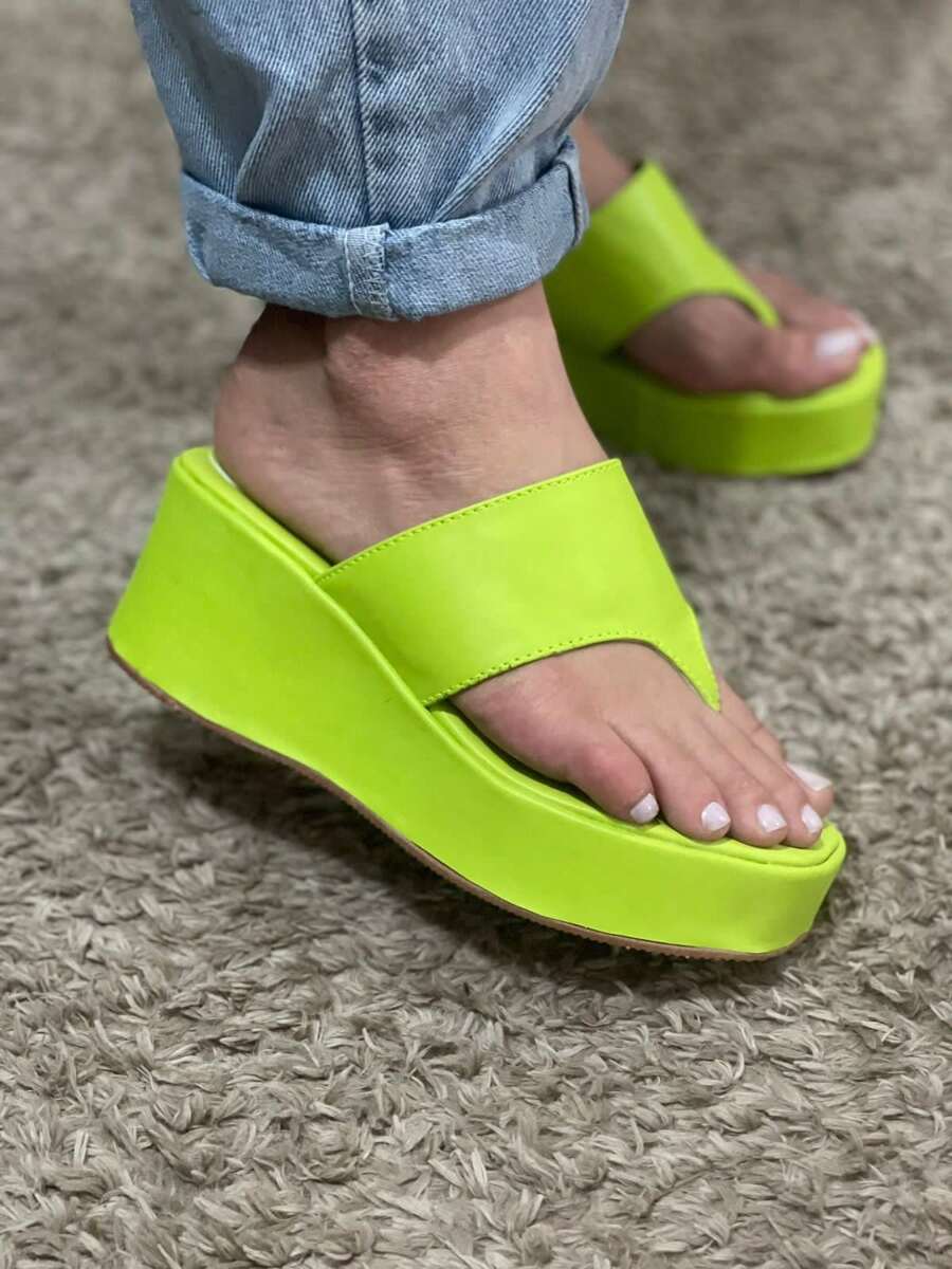 Women Platforms & Wedge Sandals - Lime Green - View 1