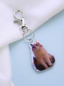 自訂3D亞克力鑰匙扣，彩色印刷圖像，個人化寵物狗紀念鑰匙扣，閃爍透明吊飾 防遺失ID車鑰匙扣，家庭珠寶禮物，獻给父親的父親節禮物 - 透明-UV彩圖 - 查看 11