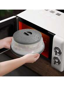 1入折疊式微波爆炸防護罩，耐高溫防油蓋用於加熱食物，亦適用於冰箱保鮮罩，廚房、夏日海灘派對、食品、露營、收納、房間裝飾、廚房用品。