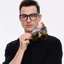 3-In-1 Magnetic Interchangeable Clip-On Fashion Glasses, All-Day All-Night Driving Glasses - A - View 13
