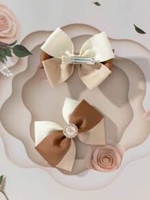 2pcs Bowknot Kids' Hair Clips