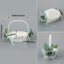 1入組仿真花裝飾結婚慶典手持花籃，派對水果籃，藍色，適用於花童，伴娘或節日派對禮物 - 彩色 - 查看 15