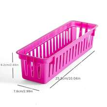 6pcs Multi-Color Rectangular Storage Basket, Plastic Stationery Basket, Classroom Storage Stationery Storage Device, Desktop Stationery Storage Office Supplies Basket, Home And Office Supplies, Back To School Supplies Art Supplies (6-Color Mixed Hair) - Multicolor - View 2