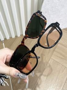 2pcs Women Geometric Frame Hollow Out Design Boho Fashion Eyeglasses For Outdoor Beach Party Clothing Accessories Beach Accessories For Women Glasses Shades For Summer Beach Vacation,Outdoor,Travel - Multicolor - View 8