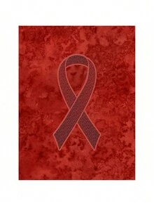 Burgundy Ribbon For Multiple Myeloma Cancer Awareness Canvas House Flag Size - 28 X 40 In. - Multicolor - View 2