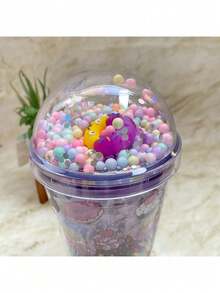 Taza de Hielo, Vaso de Batido de Leche, Taza de Agua con Personalidad Creativa, Botella de Plástico de Color, Vaso Mágico con Diseños. - Morado - Ver 2