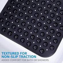 1pc,Bath Mat, Large Non Slip Bathtub & Shower Mat, Extra Long 40"X16" Bathroom Mats For Tub Nonslip Anti Slip Bathmats (Black) Home Bathroom Decor Fall Decor Back To School - Black - View 5