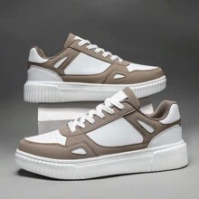 Męskie sznurowane, codzienne sportowe tenisówki, modne białe buty