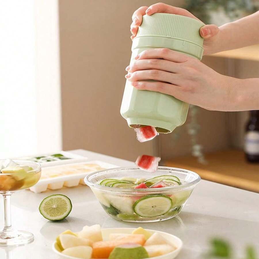 1 Máy Tính Xoắn Kem Hình Khay Đá Khuôn, Dụng Cụ Làm Đá, Hộp Đá, Máy Làm Đá viên, Tủ Đông Ma Thuật - màu xanh lá - Xem 1