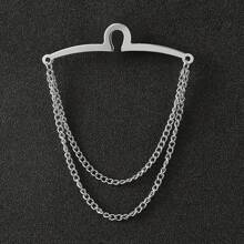 1pc/2pcs-1set Men's Tie Accessories Tie Chain Metal Chain U Chain Formal Shirt Chain Tie Matching Accessories - Multicolor - View 3