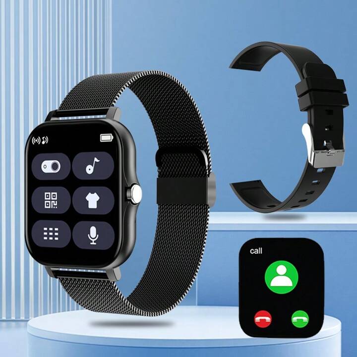 1 Stück Unisex Smartwatch mit Mailänder Stahlarmband, 2.01 Zoll  