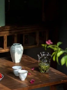 1pc Household Green Tea Maker Pot, Antique Song Style High Borosilicate Glass Pot With Filter - Small Song Dynasty Pot - View 6