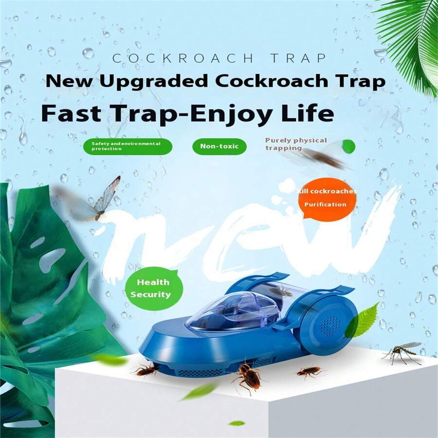 廚房蟑螂陷阱 -- 物理誘餌捕捉裝置，家庭及日常使用蟑螂殺手，滅蟑寶盒 - 藍色 - 查看 1