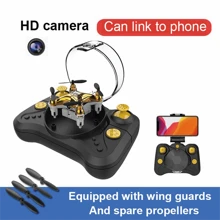 K01 迷你遙控飛行器無人機航拍HD高清直升機四軸飛行器成人玩具一鍵起降簡單操作WiFi實時傳輸無頭模式高度維護與收納盒聖誕萬聖節感恩節禮物 - 黑色 - 查看 14
