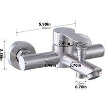 1pc In-Wall Hot & Cold Shower Faucet With Stainless Steel 3-Way Diverter And Handheld Shower, Mixing Valve Included - Brushed Silver - View 2