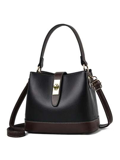 女士时尚拼色大容量手提包，史上最佳母亲节礼物