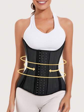 1pc Steel-Boned Latex Sports Girdle For Women, Rubber Corset Waist Trainer For Fitness Gym Accessories