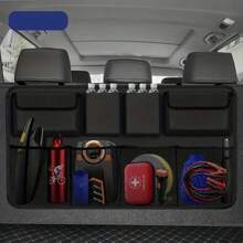 منظم سيارة معلق للخلفية 1 قطعة للصندوق الخلفي للسيارة مع 8 أكياس تخزين كبيرة، منظم صندوق خلفي للسيارات الرياضية مع توفير المساحة