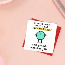 Wise Man Found Another Job - Funny Congrats Card, New Job Card, Leaving Work Card, Personalised Card - Red - View 3