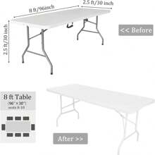 1入組有彈性桌布,氨綸桌布保護裝置,防水&可水洗,長方形造型適用於室內室外派對,野餐和婚禮 - 紅色 - 查看 8