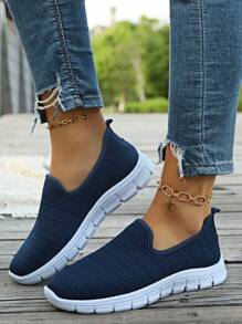 2024 Modne damskie buty typu slip-on w nowym stylu dla mam, buty pielęgniarskie w dużych rozmiarach i buty do chodzenia - Niebieski - Zobacz 2