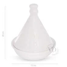 Saleiro Marroquino de Cerâmica Branca Luxo Cozinha Moderna Festa e Churrasco - Branco - Visão 3