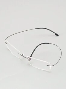 1pc Rimless Titanium Lightweight Non-Prescription Glasses, Screwless Hinge, Bendable Temple Suitable For Cosplay, Teachers, Lawyers Clear Glasses Accessories Glasses Accessories For Women - Clear - View 21