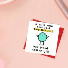 Wise Man Found Another Job - Funny Congrats Card, New Job Card, Leaving Work Card, Personalised Card - Red - View 6