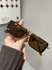 1 副方形无框男士户外街头风格海滩派对时装秀时尚眼镜 - 彩色 - 查看 1