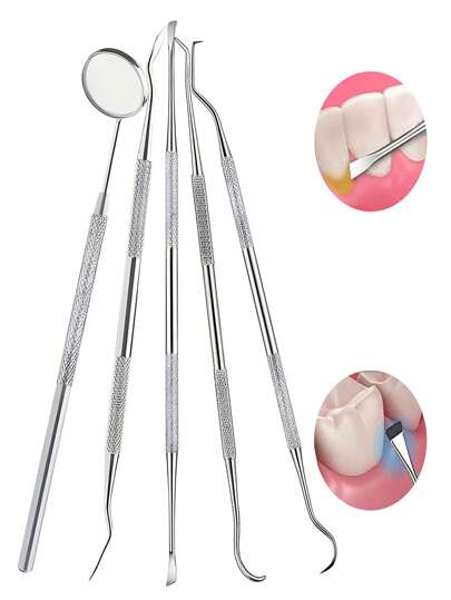 Double-Ended Dental Teeth Pick Stainless Steel Toothpick Tooth Stains Remover Dental,  Dental Pick Tooth Scraper, Living Room Home Bedroom Bathroom House Decor, Travel Stuff, Wedding, Party, Birthday, Gifts For Men Mom Dad Friends, New Years, Accessories, Funny Gift
