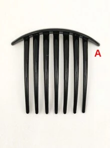 1把豹纹7齿防滑塑料发梳，适合日常佩戴 - 彩色 - 查看 9