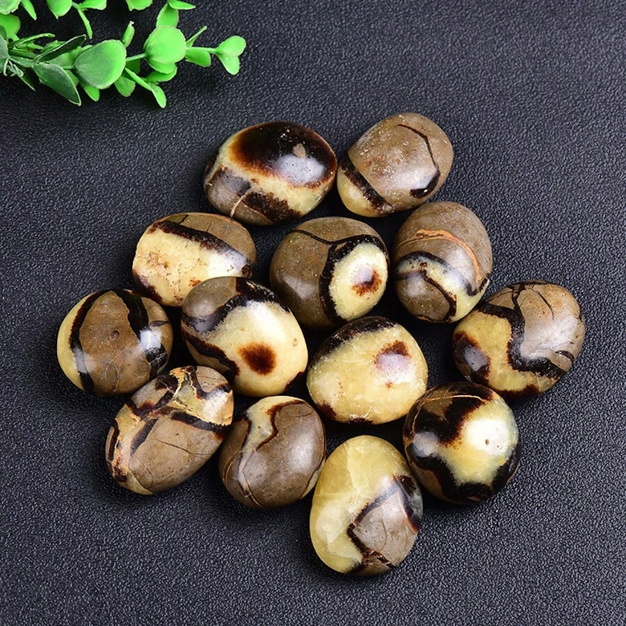 3 Đá Quý Tự Nhiên Massage Năng Lượng Septarium Lòng Bàn Tay Đá Sấy Chữa Bệnh Reiki Trị Liệu Thiền Tặng Phản Ứng UV - 150g~200g (3~4cm/CÁI 3 CÁI) - Xem 1