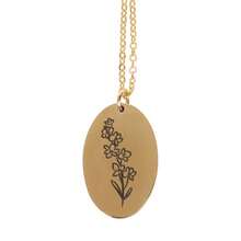 Something Different July Larkspur Birth Flower Necklace & Card (Gold/White) - Gold - View 1